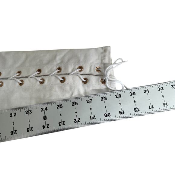 Redfox Jeans Womens Large White Lace Up Pants Skinny Grommet Stretch Shoestring - Picture 6 of 11